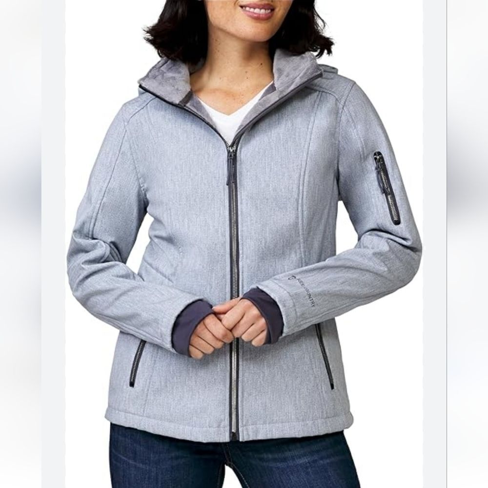 Free Country Aeris II‎ Super Softshell Jacket, Gray, Size Medium